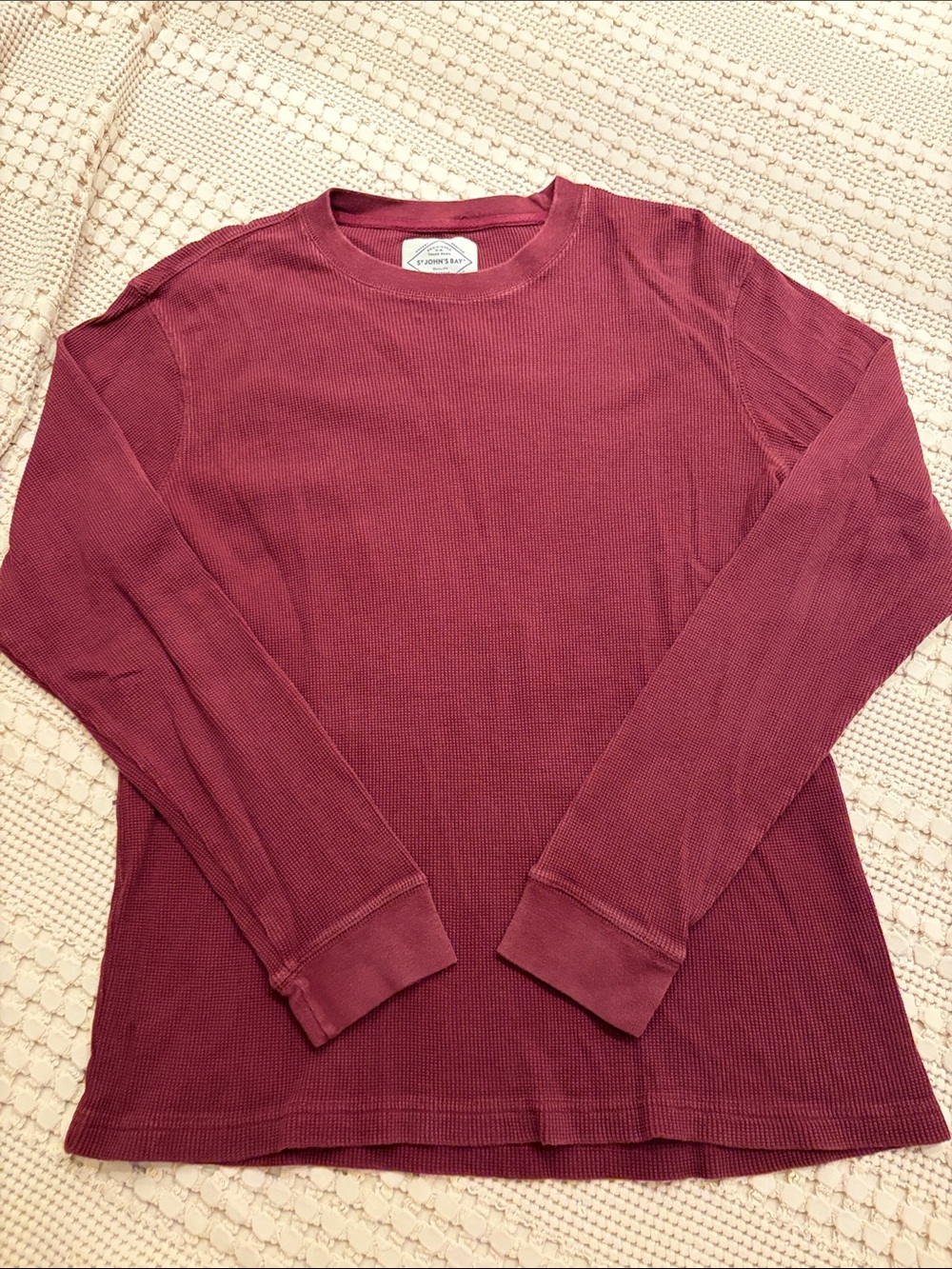 St. John's Bay Long Sleeve Thermal Shirt - Burgundy Size L